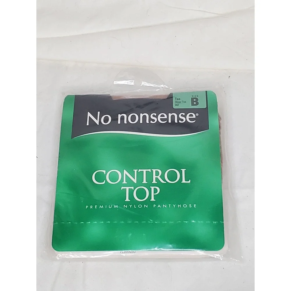 No Nonsense Control Top Premium Nylon Pantyhose Tan Sheer Toe Size B‎ 087 New